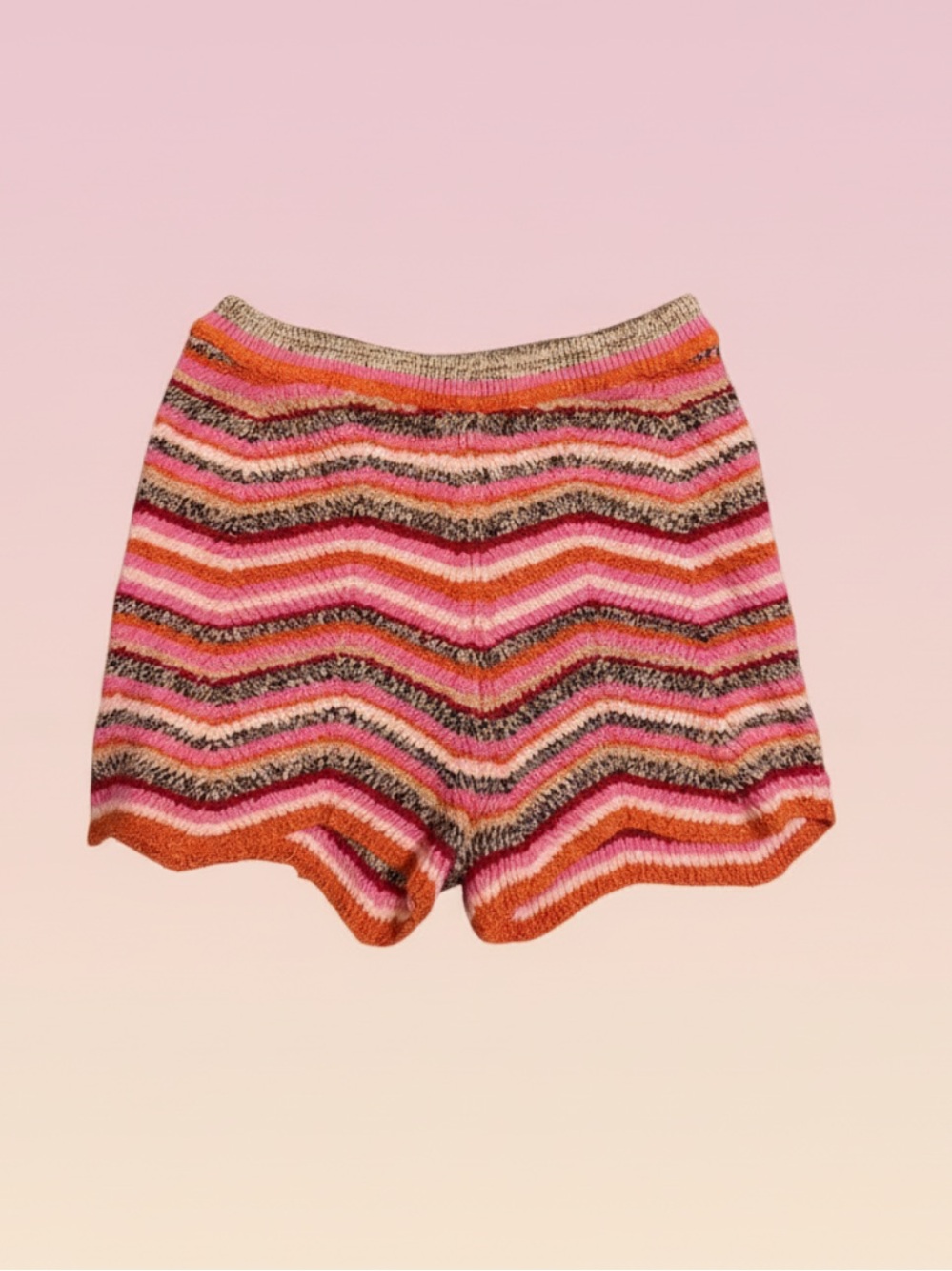 Free People Chevron Knit Shorts in Pink, Orange and Brown-NWOT